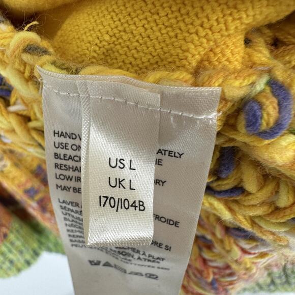 Free People Cardigan Sweater Womens Large Multicolor Open Knit Boho Pockets - Picture 6 of 9